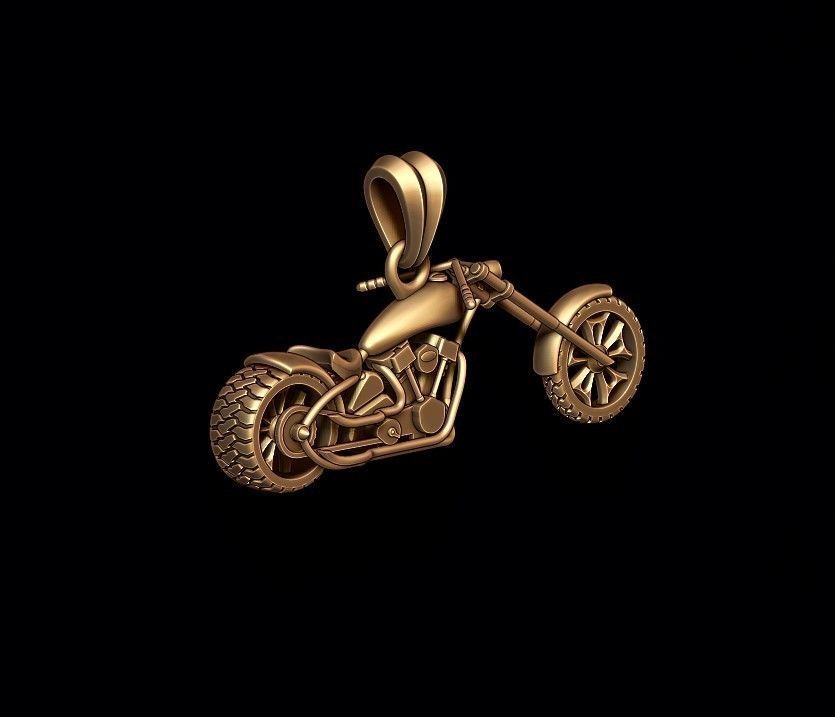 Motorcycle chopper pendant 3d 3D print model_1