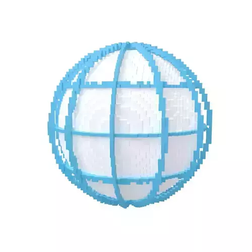 Voxel Globe with Meridians v1 001