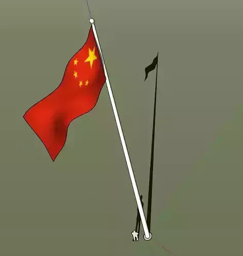 China flag - pole height 15 meters