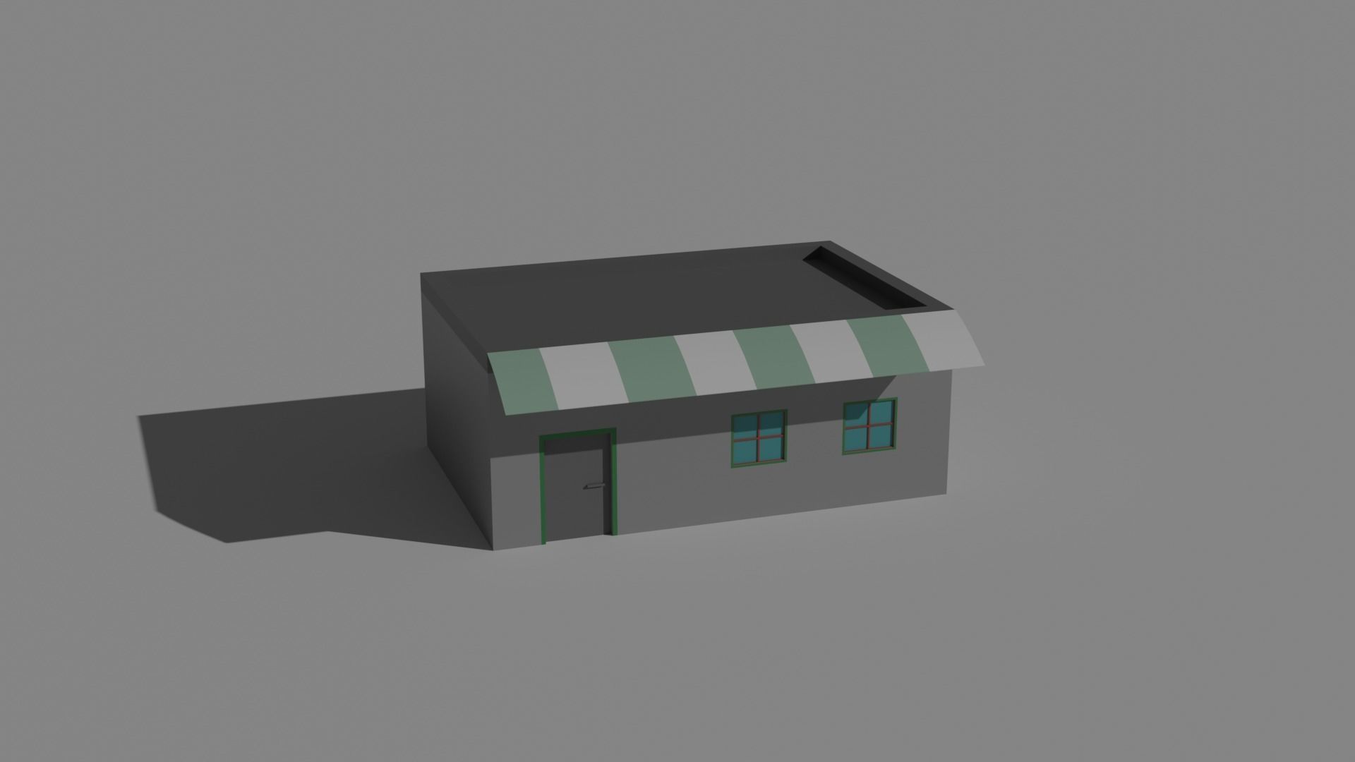 Low Poly  Building and Shop Set Low-poly 3D model_14