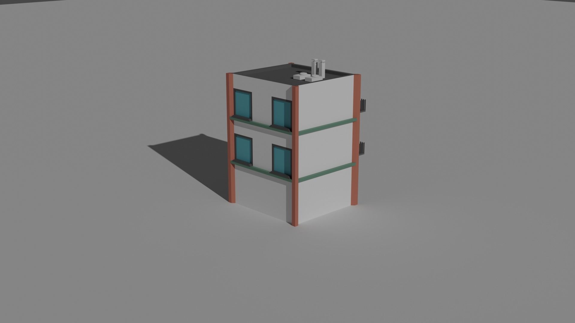 Low Poly  Building and Shop Set Low-poly 3D model_11