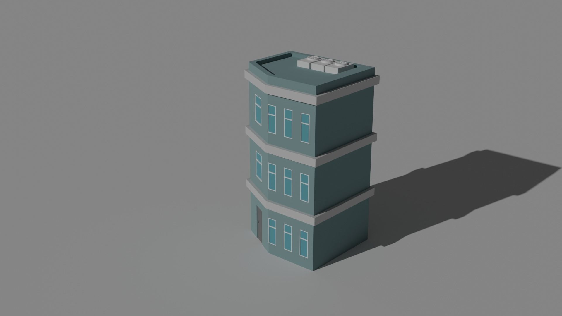 Low Poly  Building and Shop Set Low-poly 3D model_9