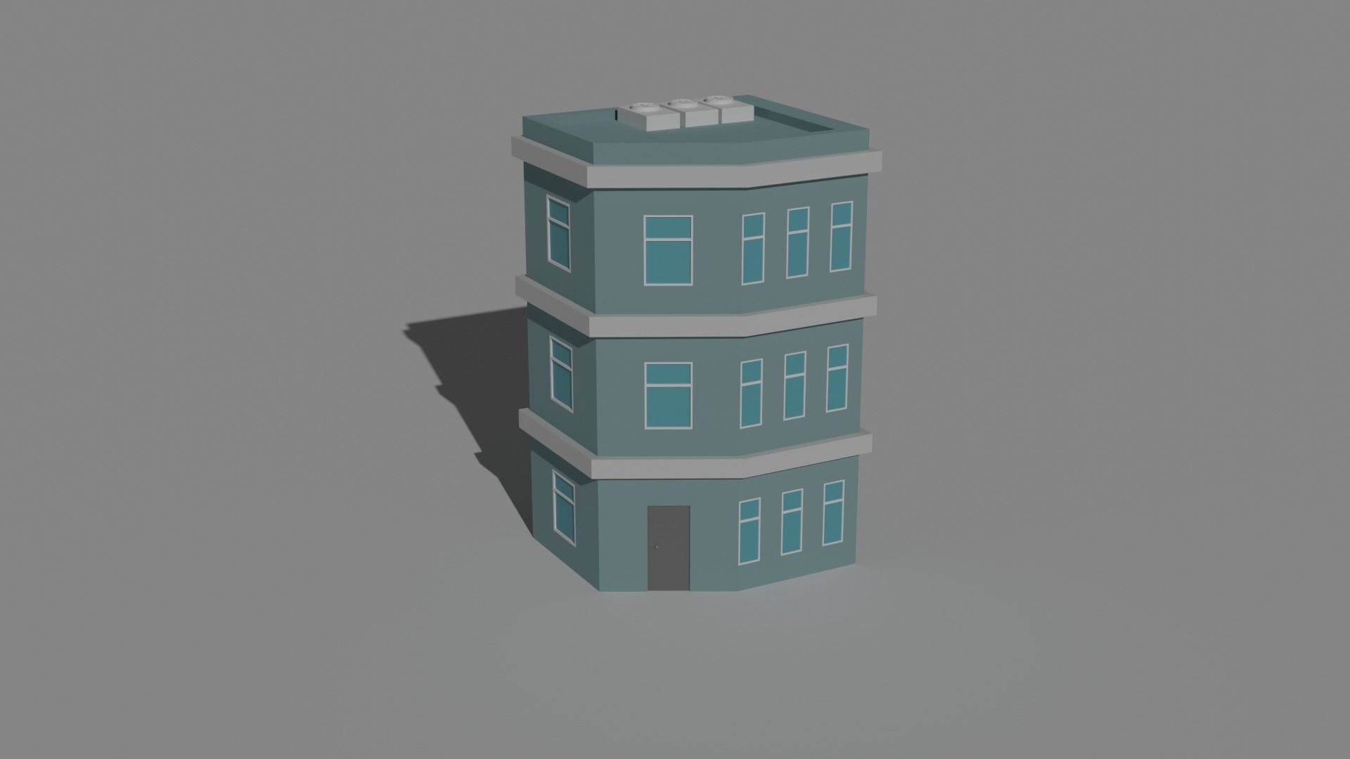 Low Poly  Building and Shop Set Low-poly 3D model_8