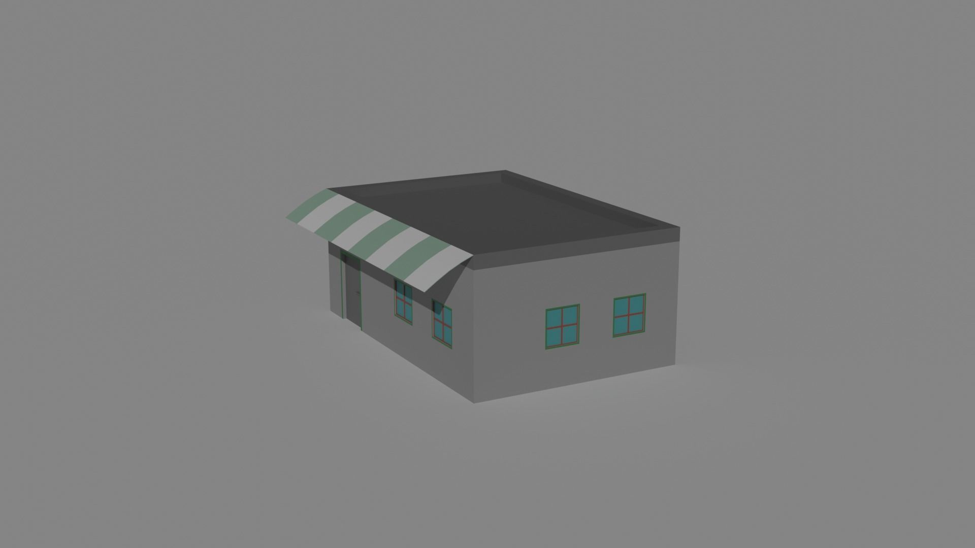 Low Poly  Building and Shop Set Low-poly 3D model_15