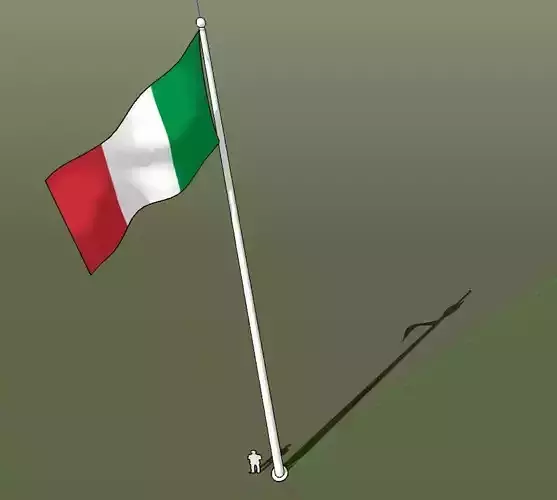 Italy flag - pole height 15 meters
