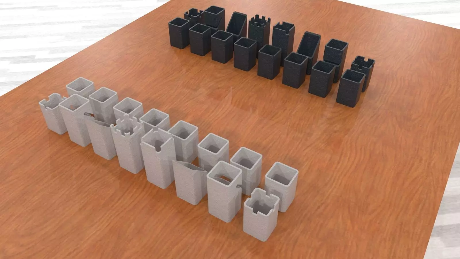chess set 2 PRINTABLE 3D print model_0