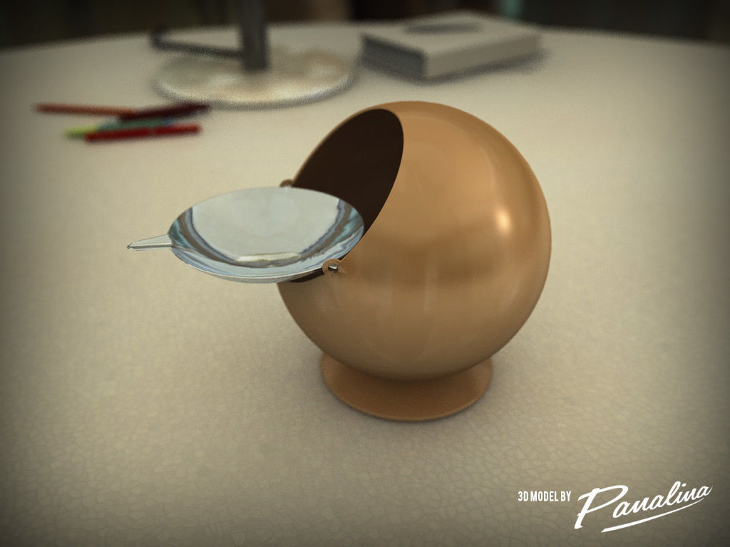Smokny Ball Ashtray 1970 3D model_3