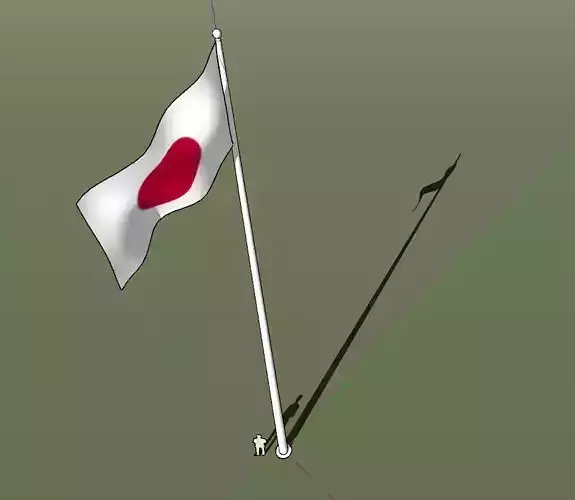 Japan flag - pole height 15 meters