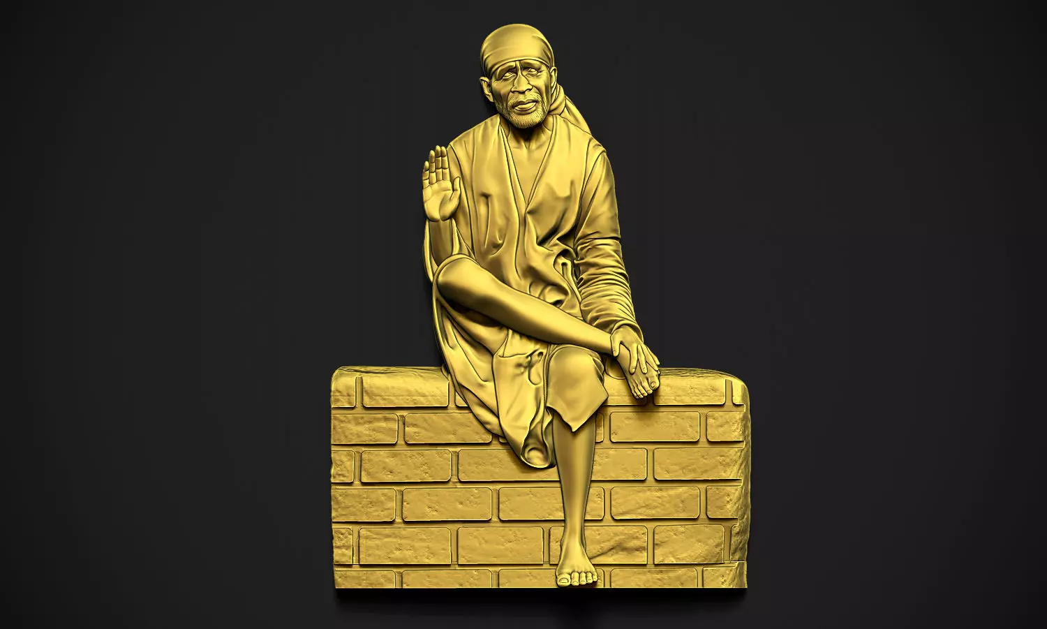 Sai Baba Blessing Relief 3D print model