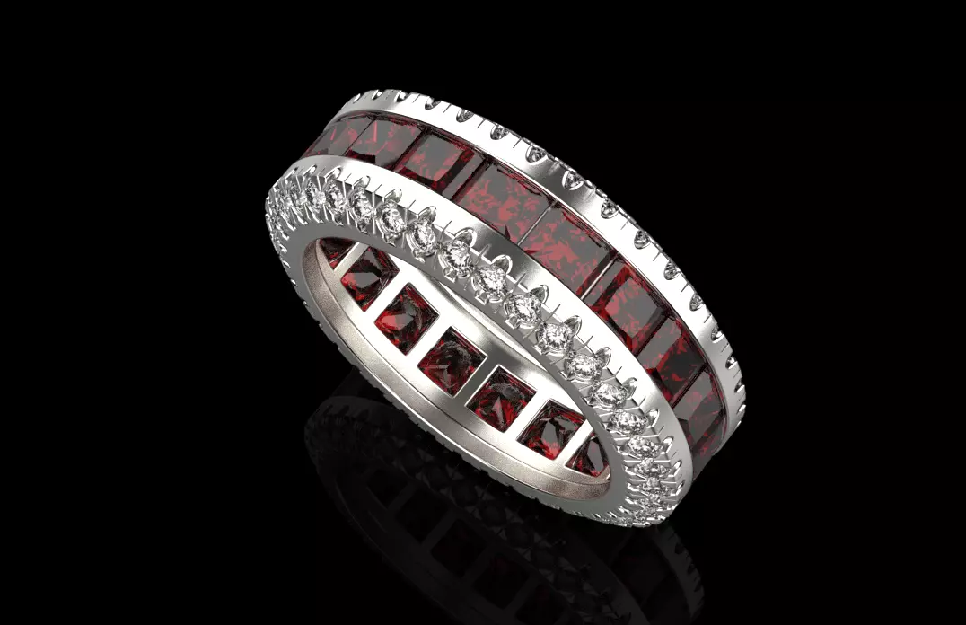 gemstone jewelry ring 3D print model_0
