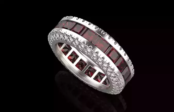 gemstone jewelry ring 3D print model