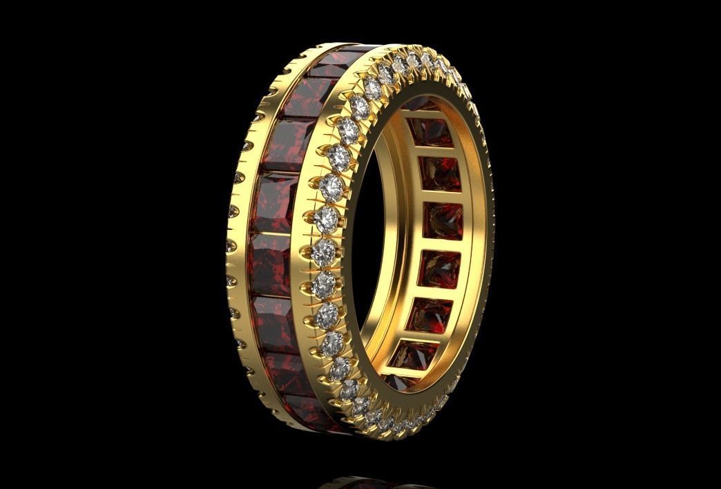 gemstone jewelry ring 3D print model_11