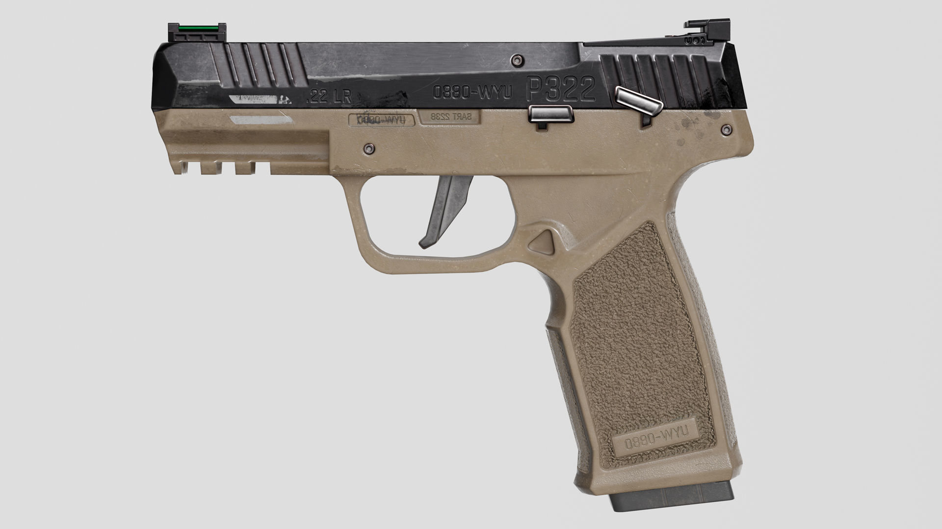 Handgun SIG P322 Low-poly 3D model_10