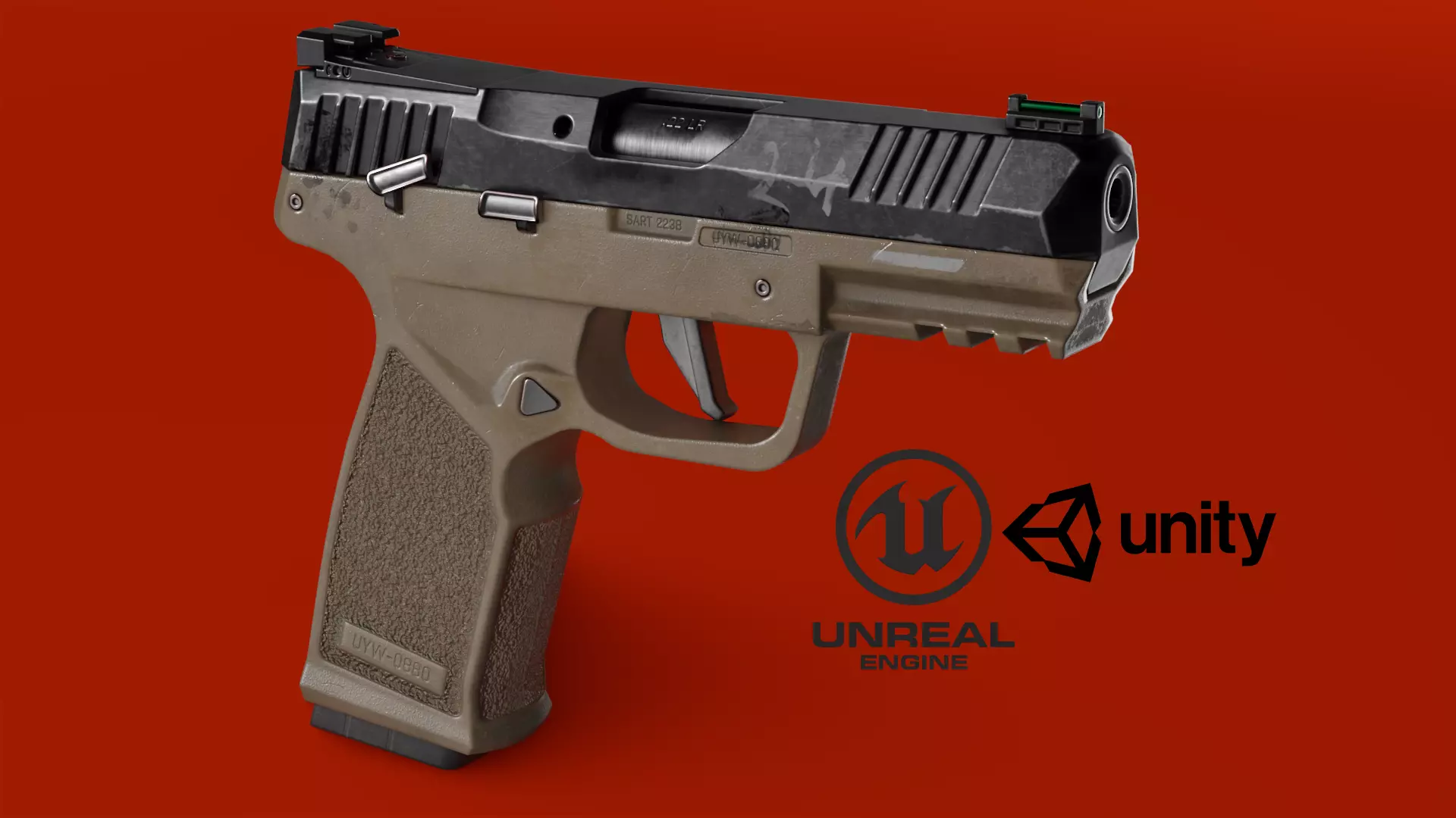 Handgun SIG P322 Low-poly 3D model_0