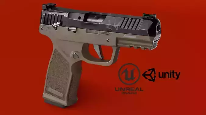 Handgun SIG P322 Low-poly 3D model
