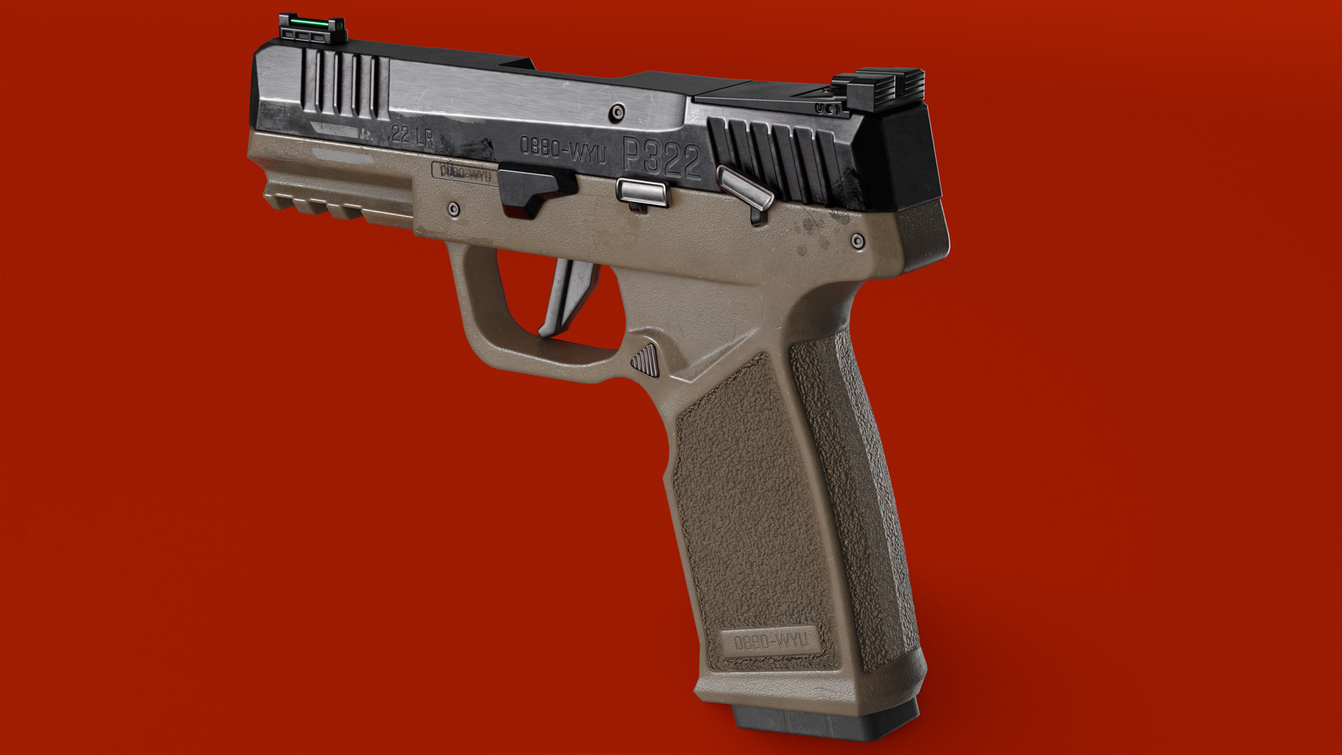 Handgun SIG P322 Low-poly 3D model_8