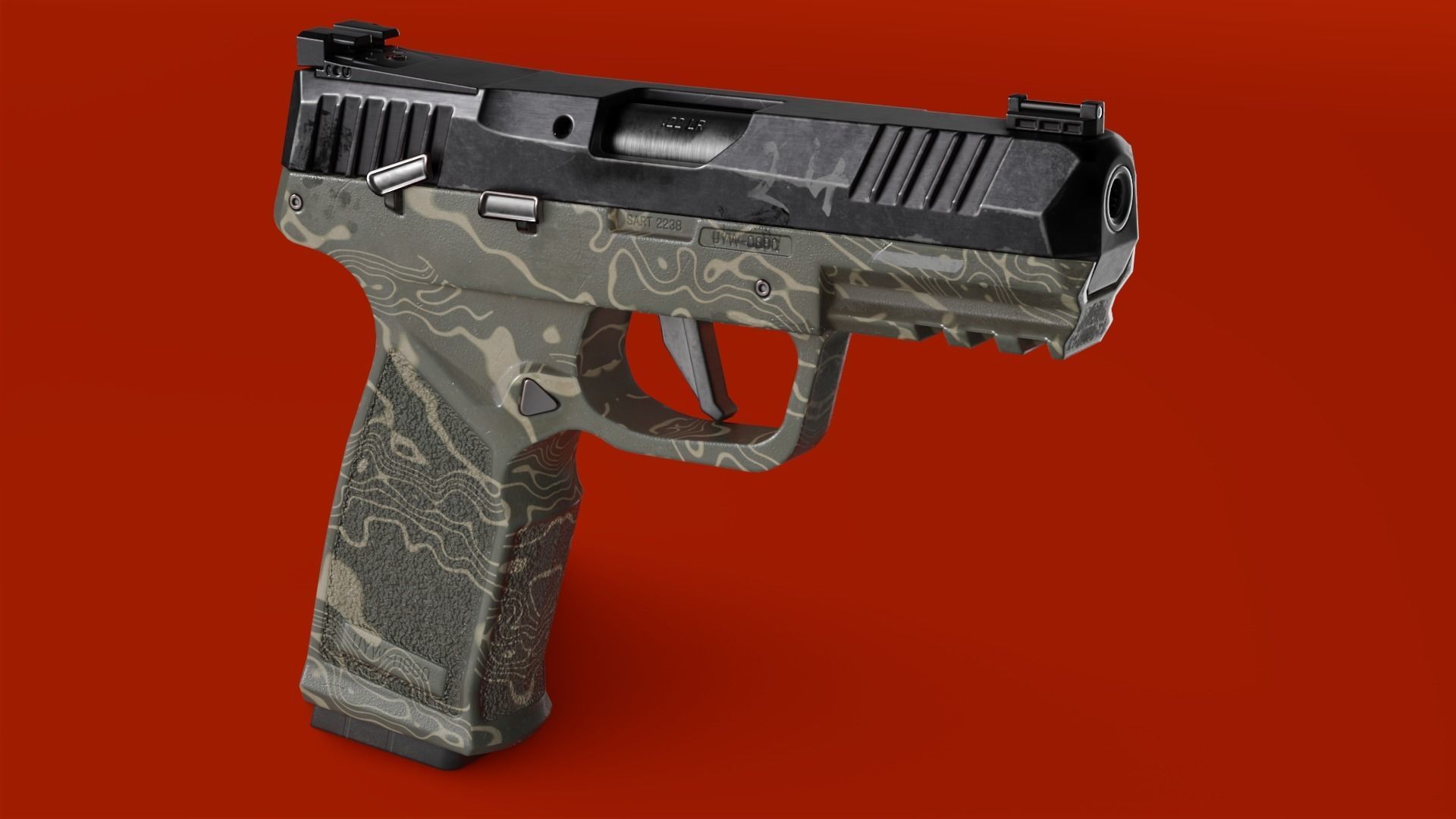 Handgun SIG P322 Low-poly 3D model_6