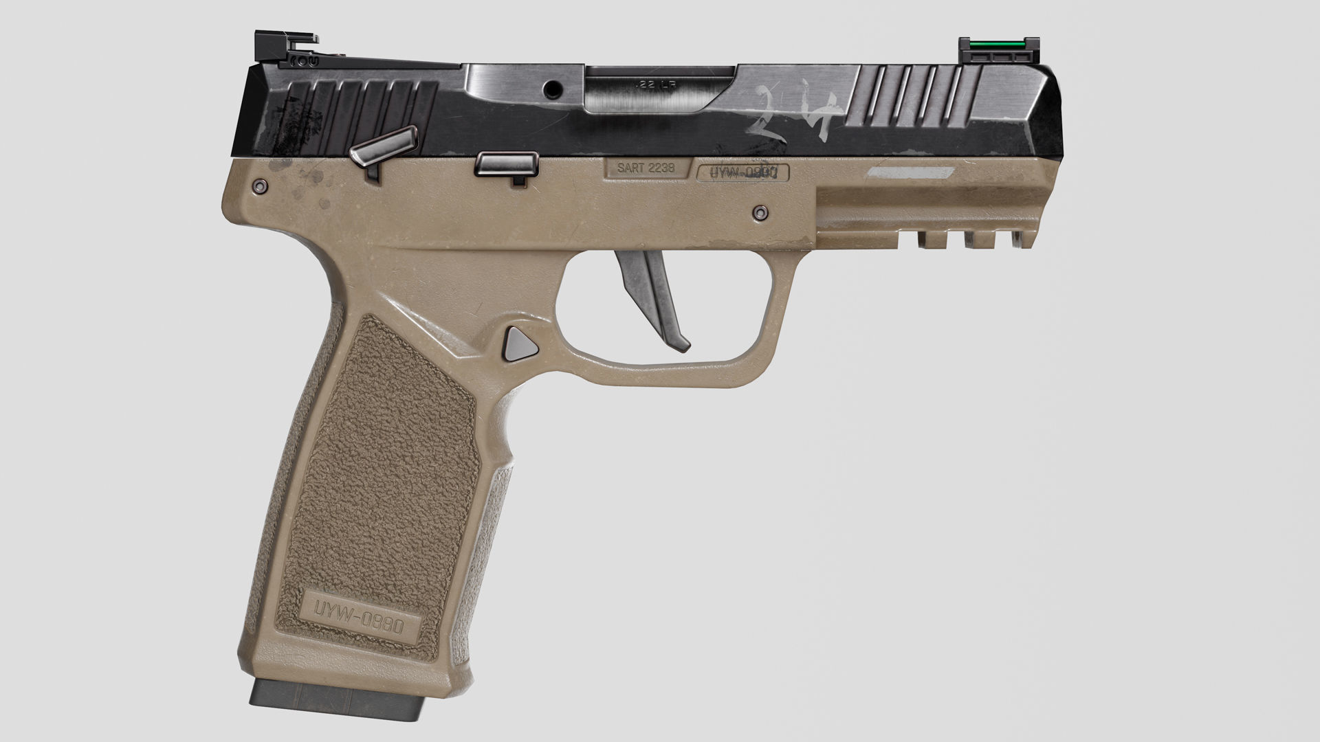 Handgun SIG P322 Low-poly 3D model_9