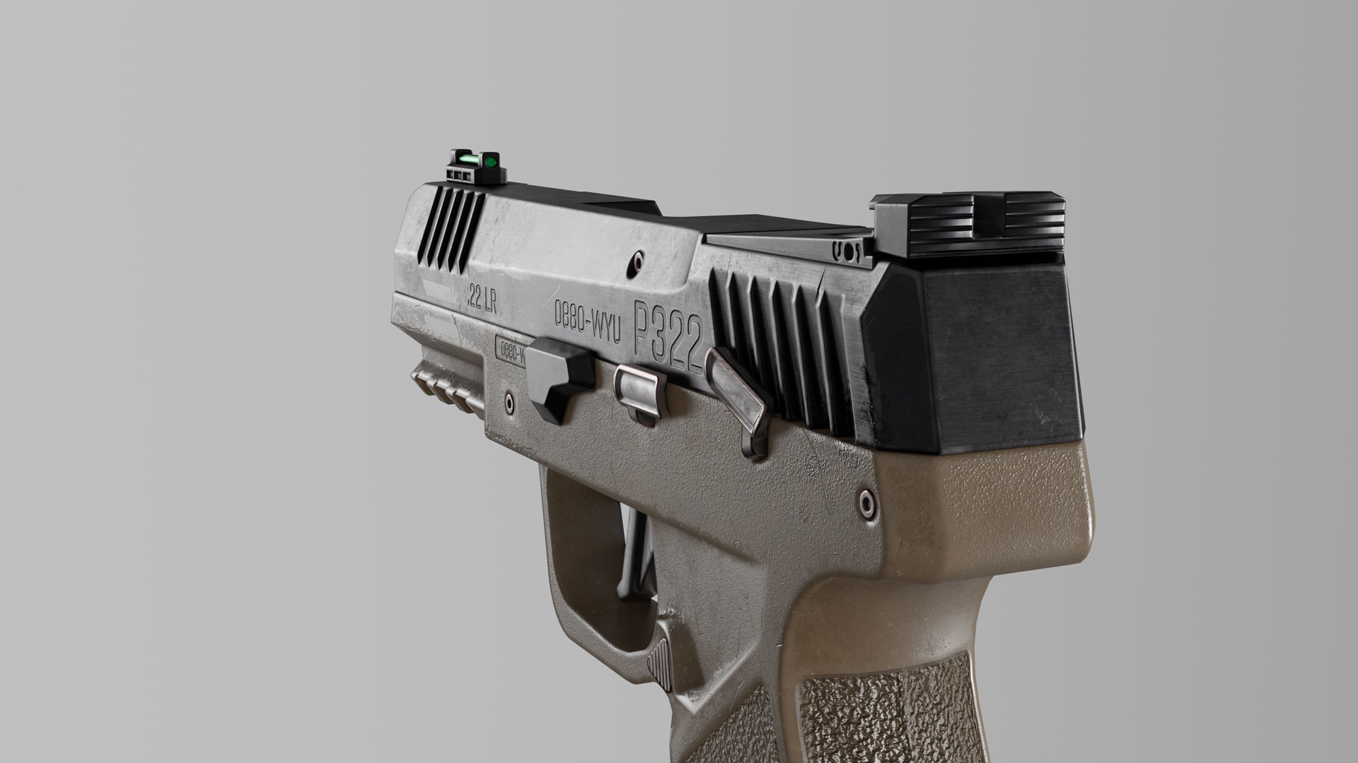 Handgun SIG P322 Low-poly 3D model_12