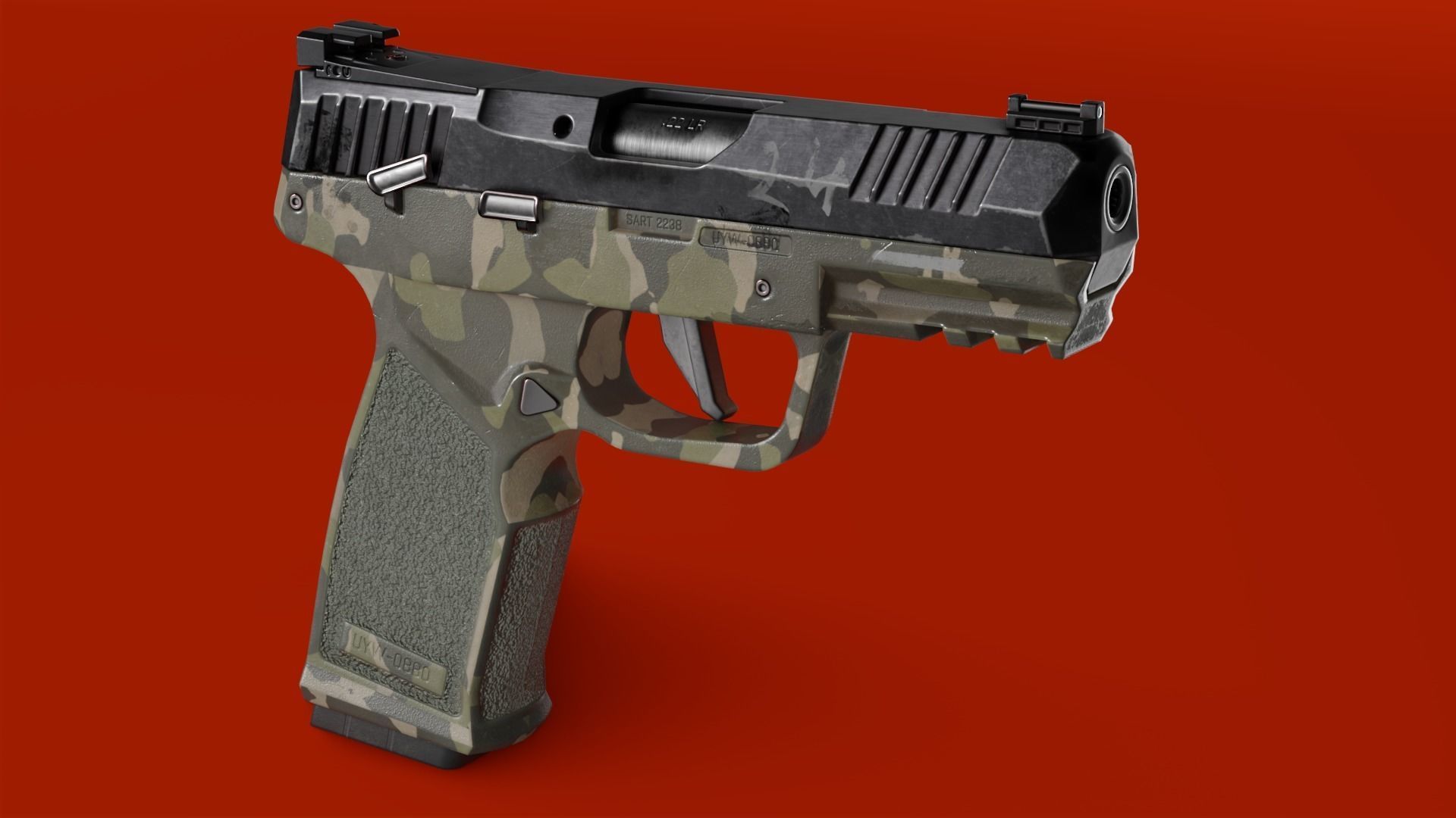 Handgun SIG P322 Low-poly 3D model_5