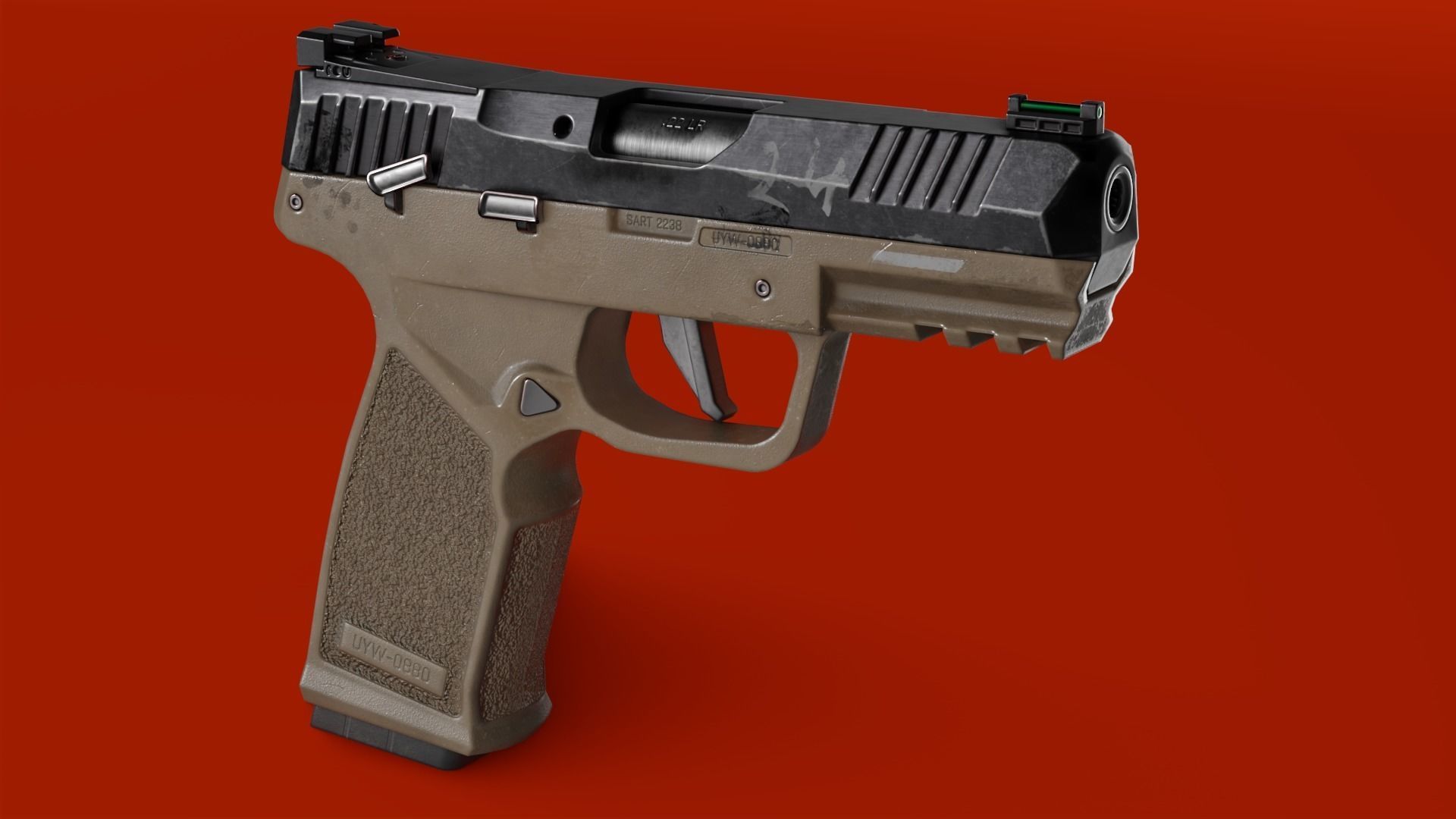 Handgun SIG P322 Low-poly 3D model_3
