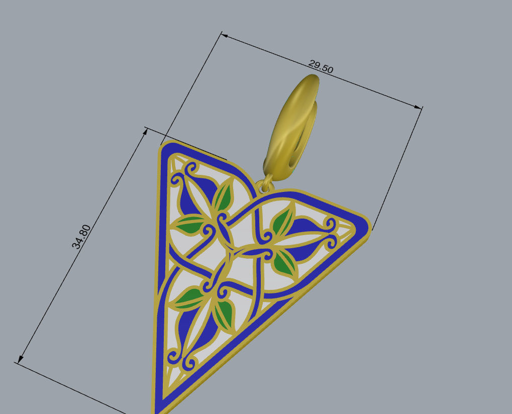 Triangular Earrings with Ornaments 3D print model_16