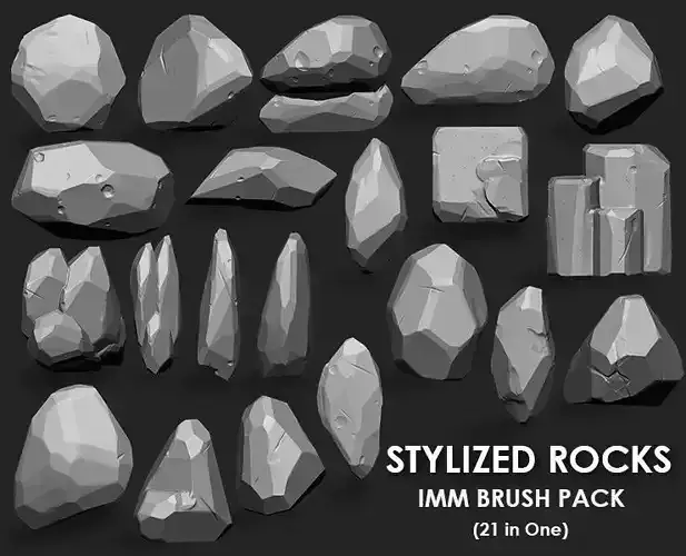 Stylized Rock IMM Brushes 21 in one