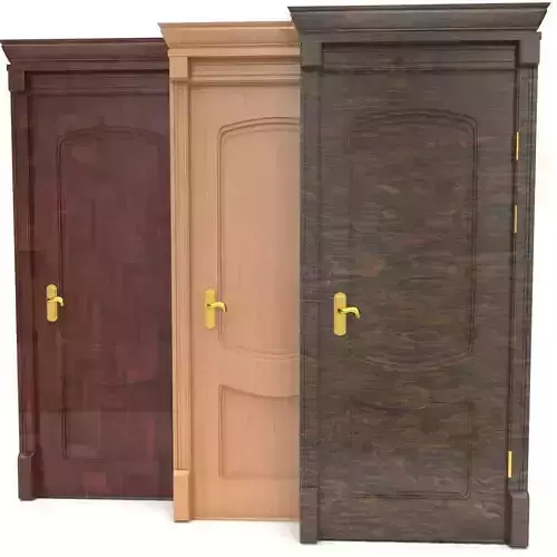 door set three wooden doors