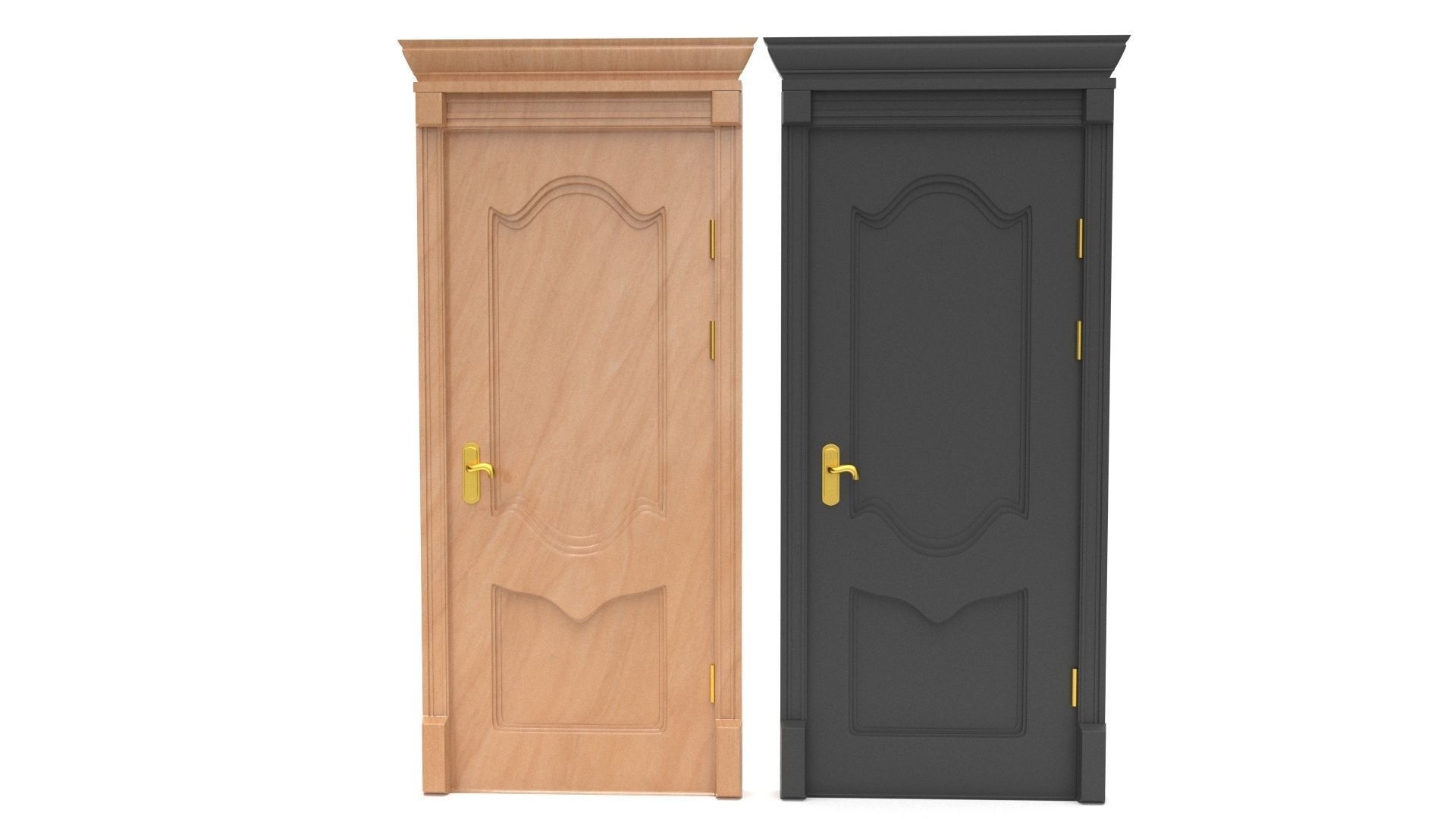 interior door set 3d models Low-poly 3D model_7