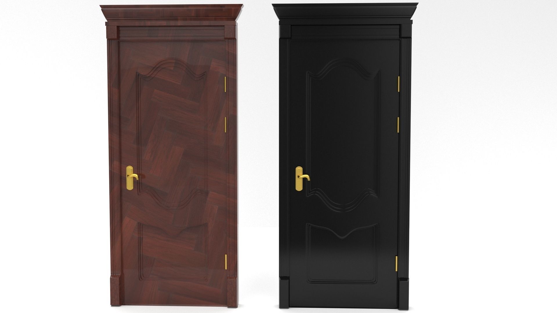 interior door set 3d models Low-poly 3D model_13