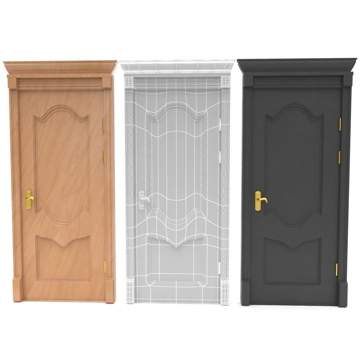 interior door set 3d models Low-poly 3D model_2