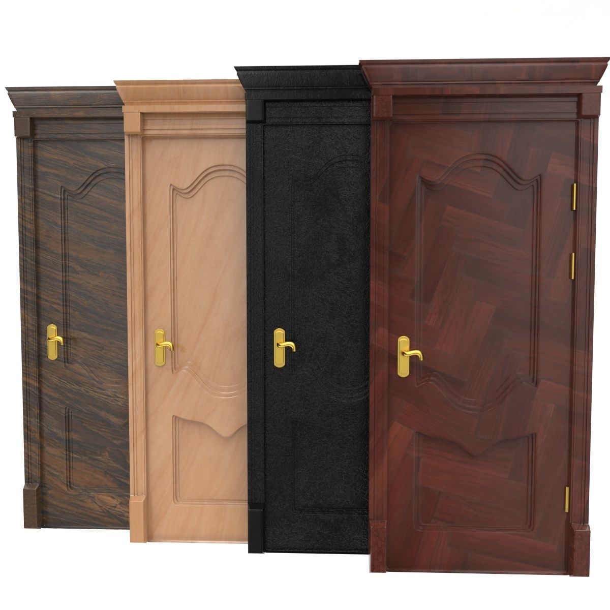 interior door set 3d models Low-poly 3D model_1