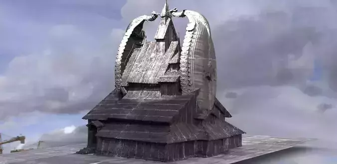 Viking Hall exterior ship design 2  