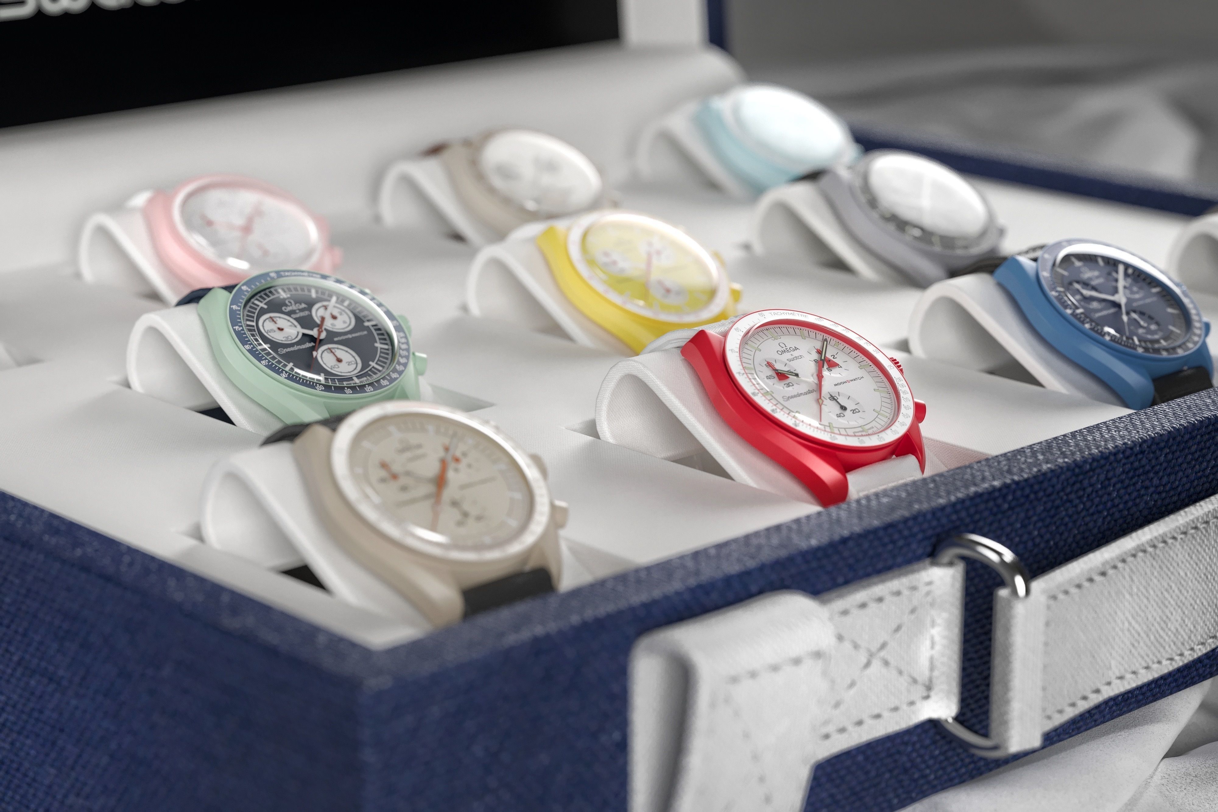 Swatch X Omega MoonSwatch Full collection Briefcase Low-poly 3D model_3