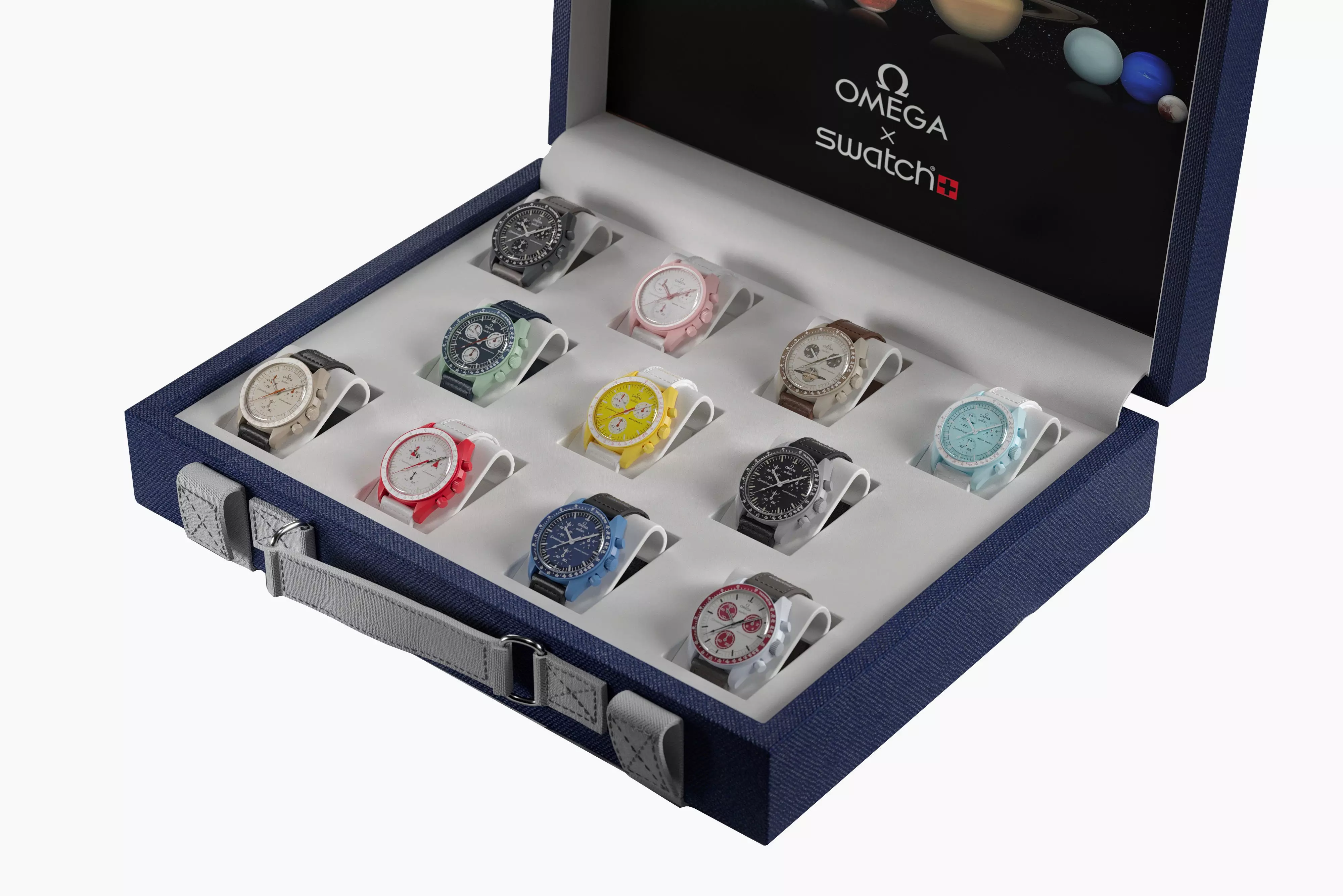 Swatch X Omega MoonSwatch Full collection Briefcase Low-poly 3D model_0