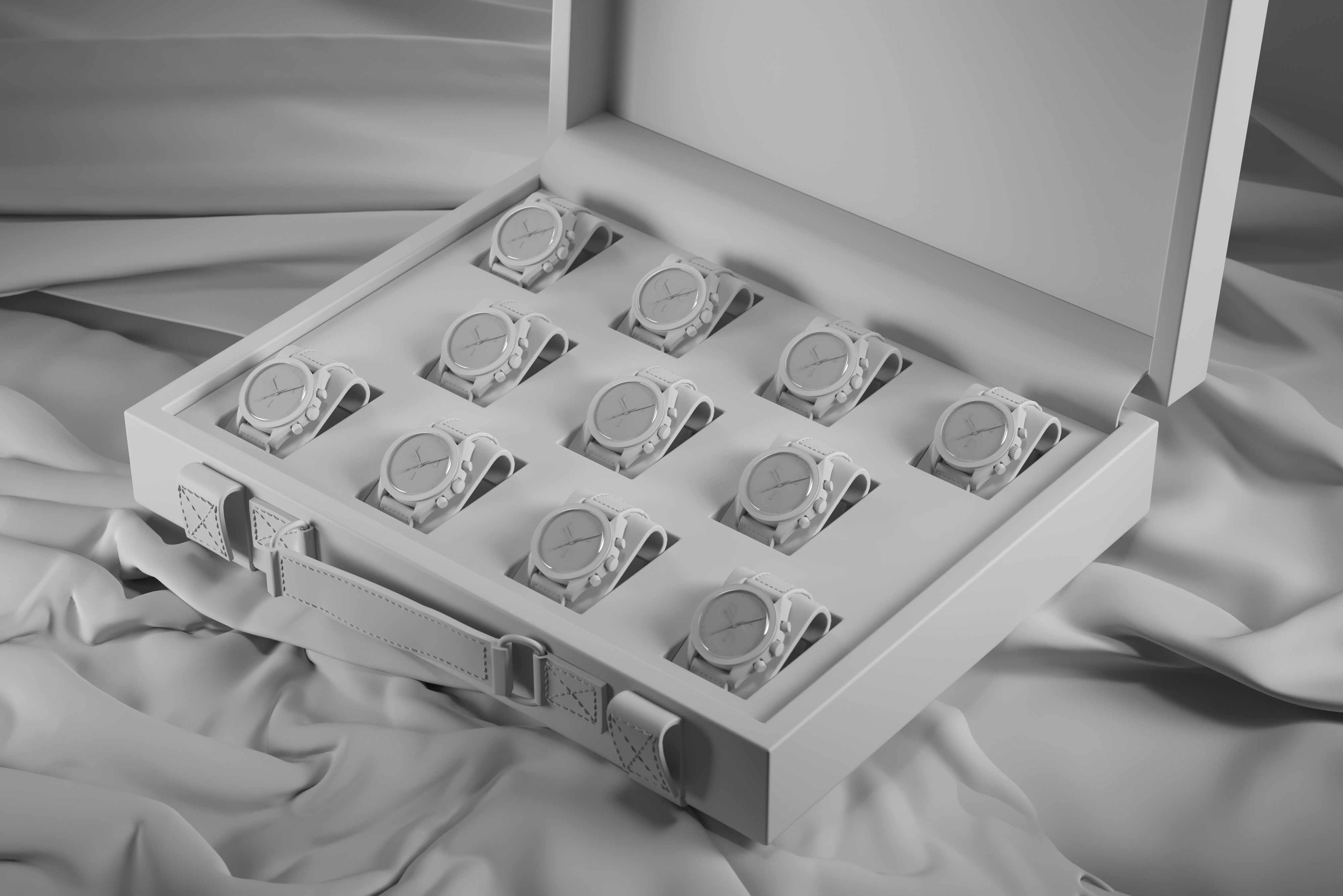 Swatch X Omega MoonSwatch Full collection Briefcase Low-poly 3D model_8