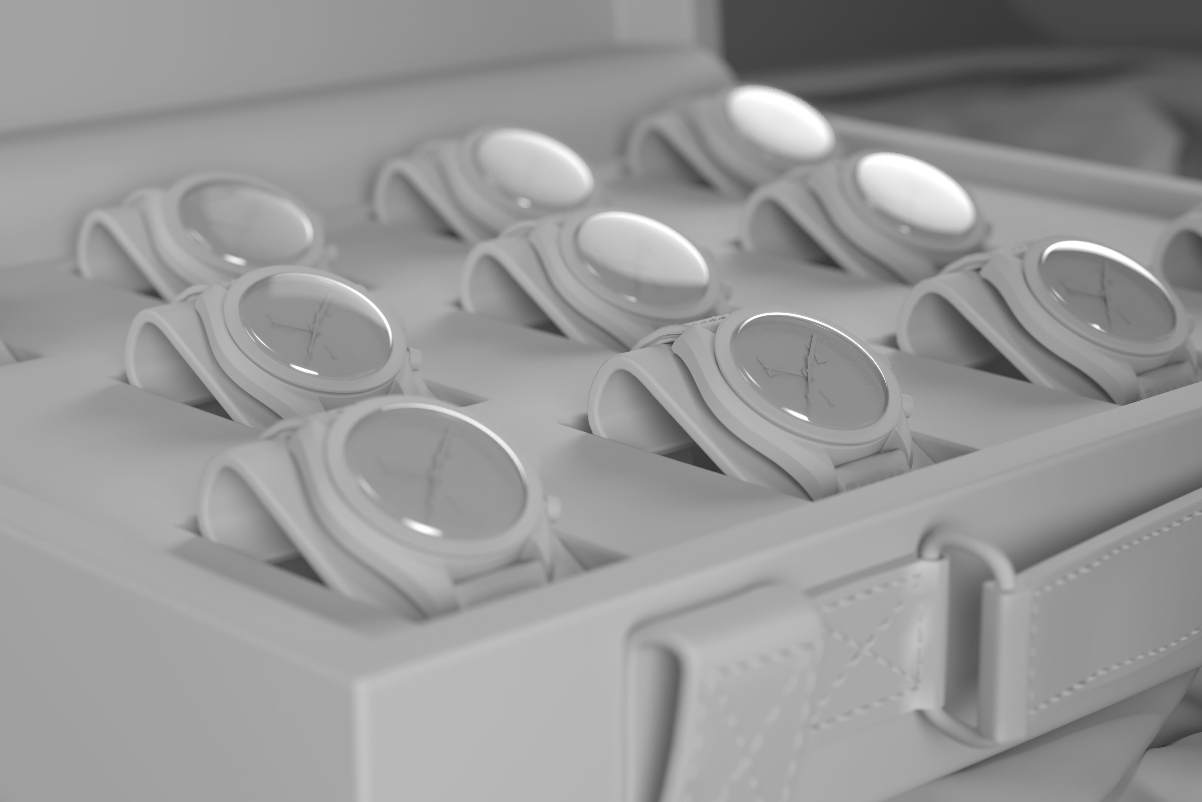 Swatch X Omega MoonSwatch Full collection Briefcase Low-poly 3D model_10