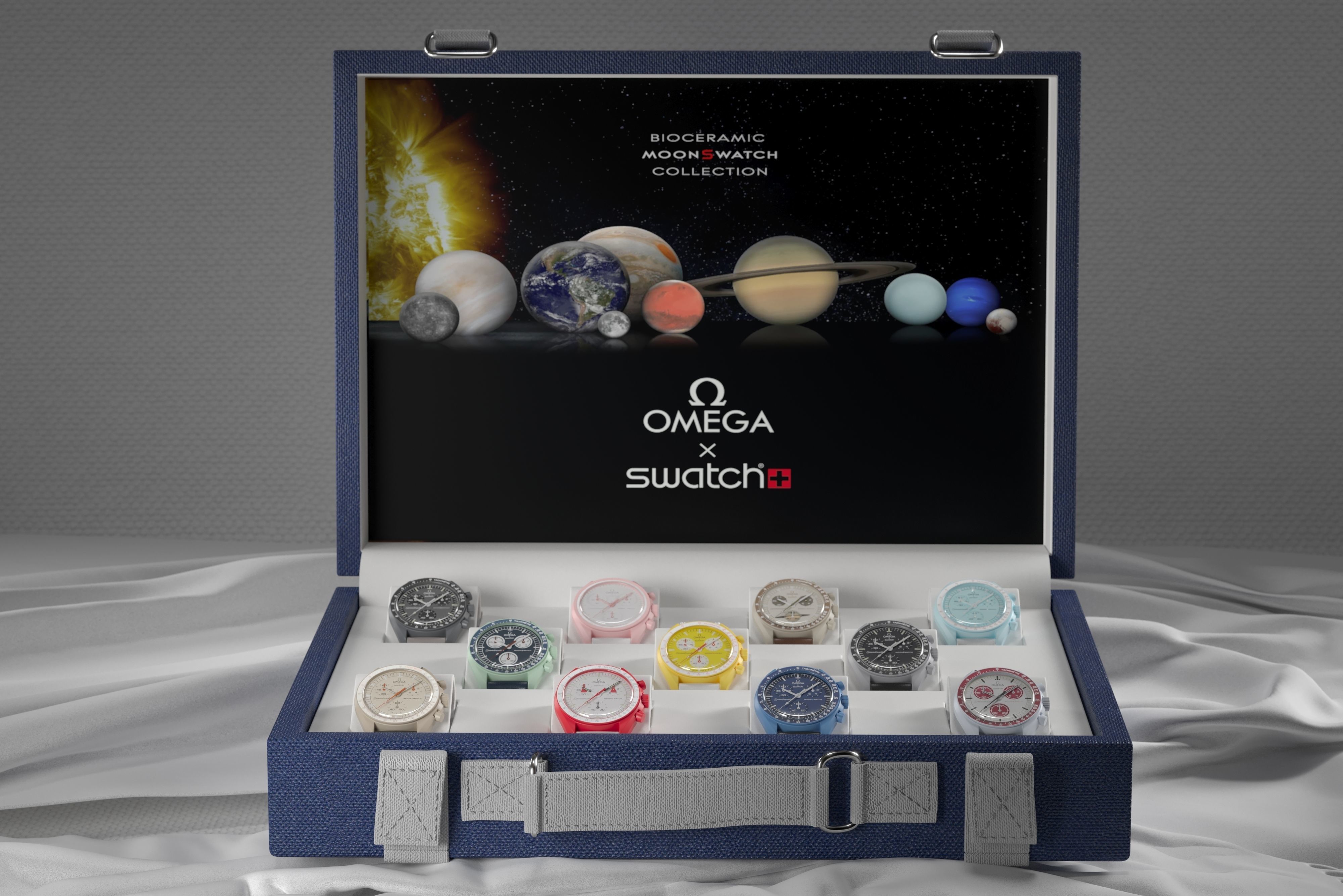 Swatch X Omega MoonSwatch Full collection Briefcase Low-poly 3D model_4