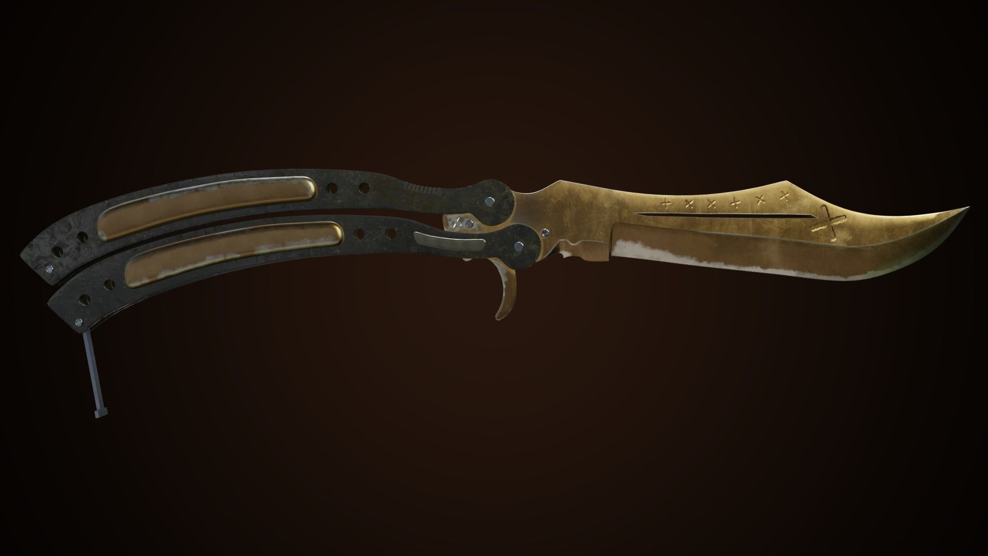 3D model Butterfly knife CSGO desert life VR / AR / low-poly | CGTrader