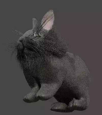 Gray Single Mane Lionhead Free 3D model