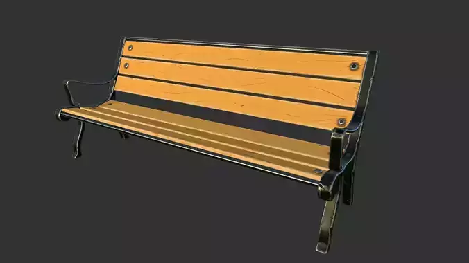 Wood bench semi realistic