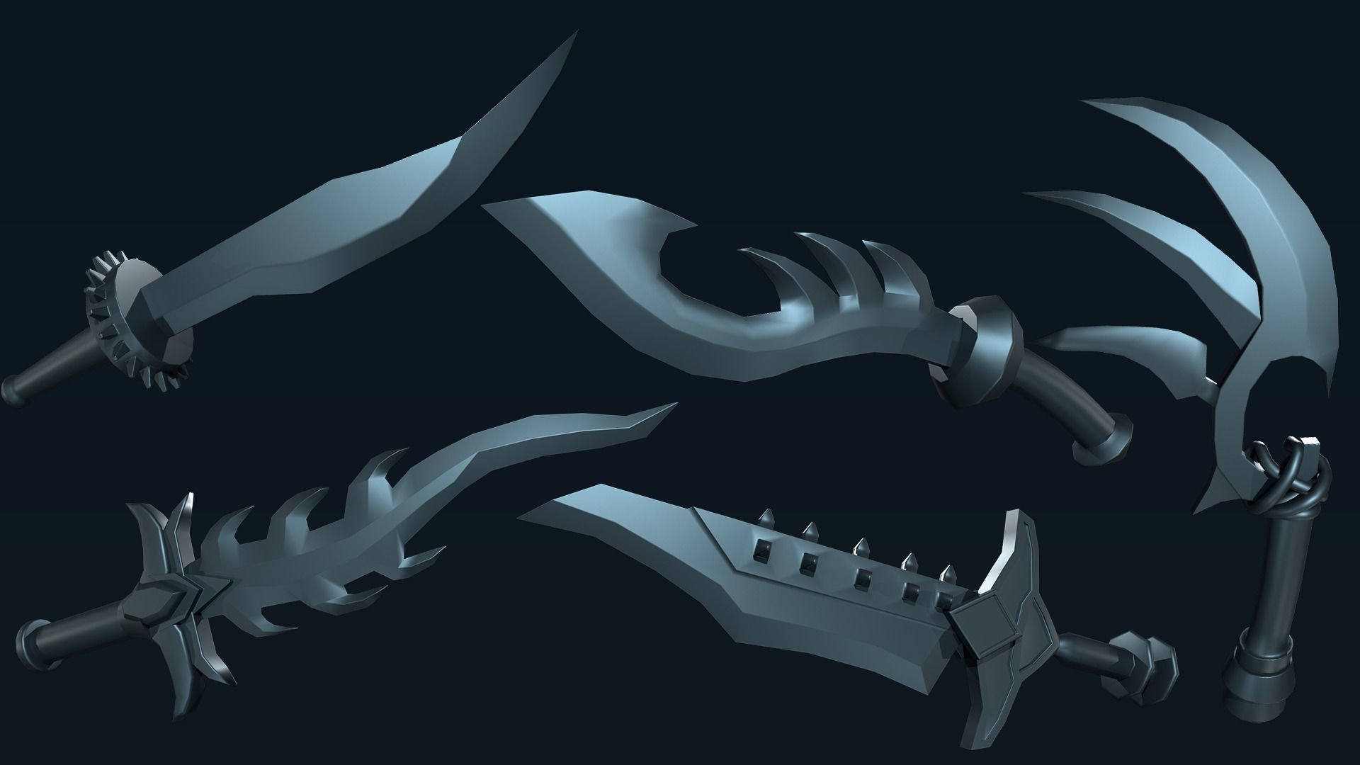 20 DAGGER BASE MESH-VOL01 Low-poly 3D model_3