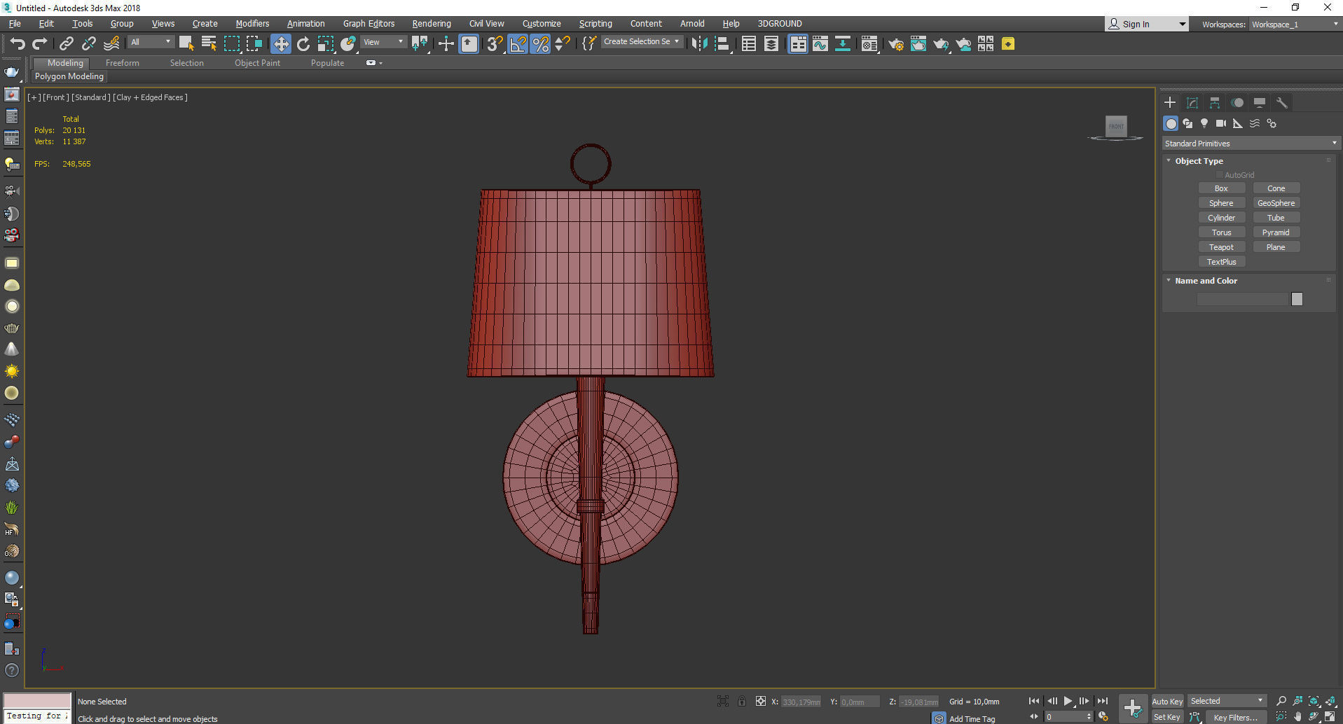 Ventana Single Light Wall Sconce Low-poly 3D model_2