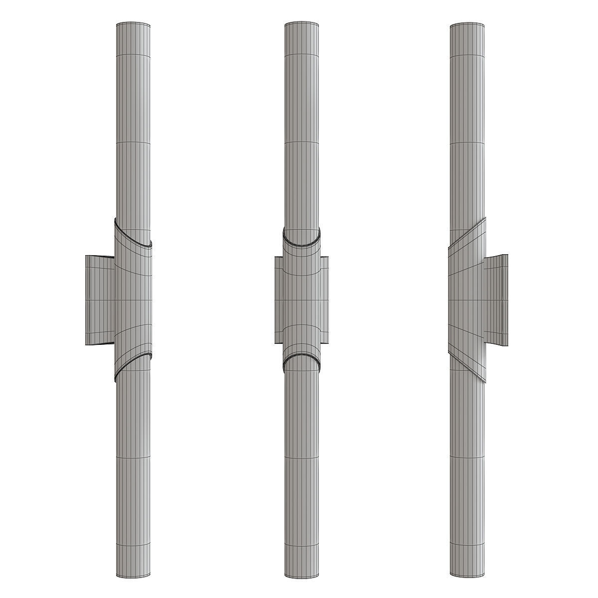 Pylon LED Double Wall Sconce Low-poly 3D model_1