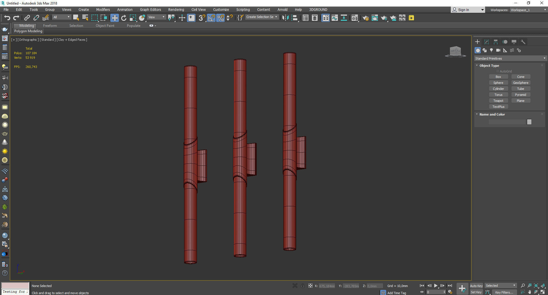 Pylon LED Double Wall Sconce Low-poly 3D model_3