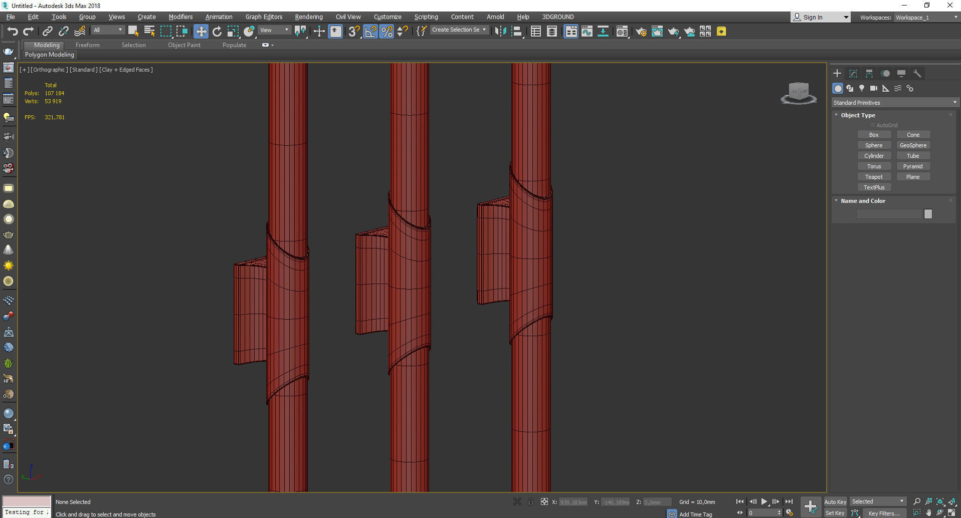 Pylon LED Double Wall Sconce Low-poly 3D model_4