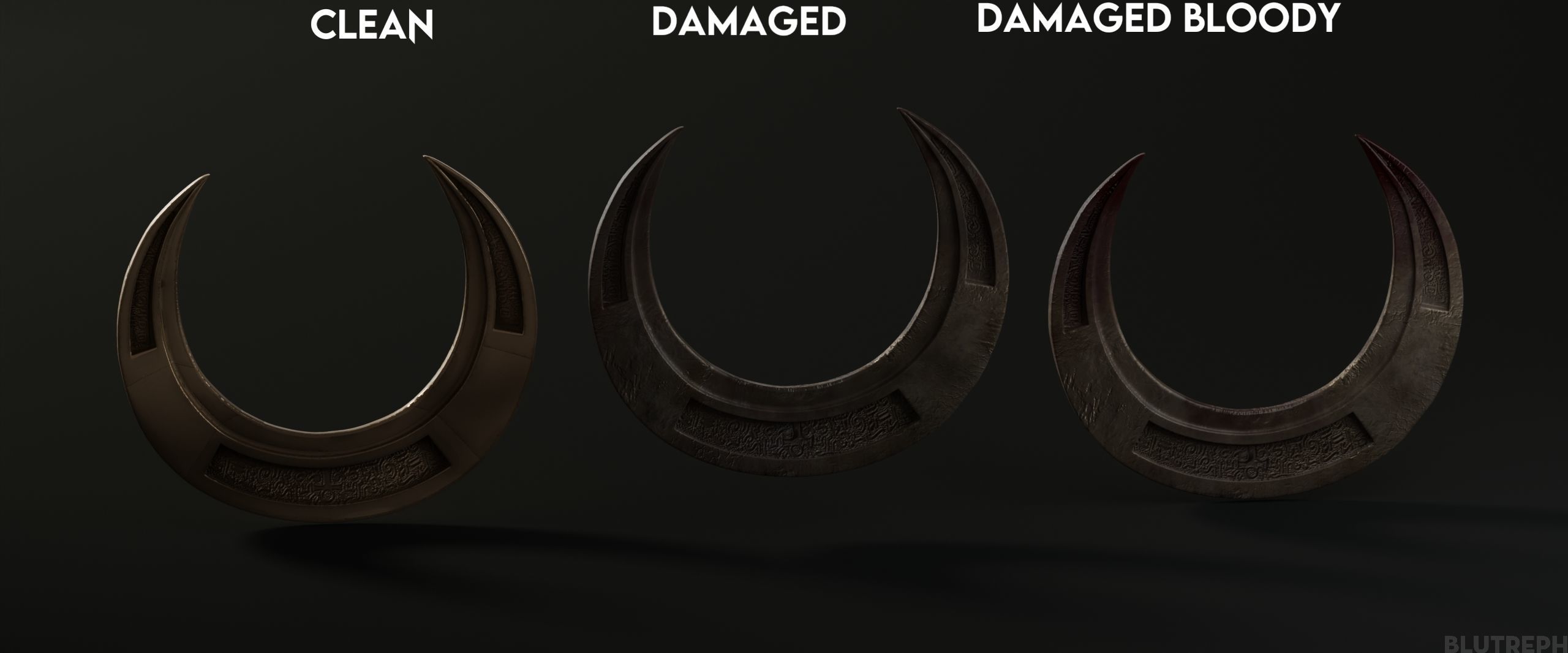 Moon Knight Moon Daggers Low-poly 3D model_2