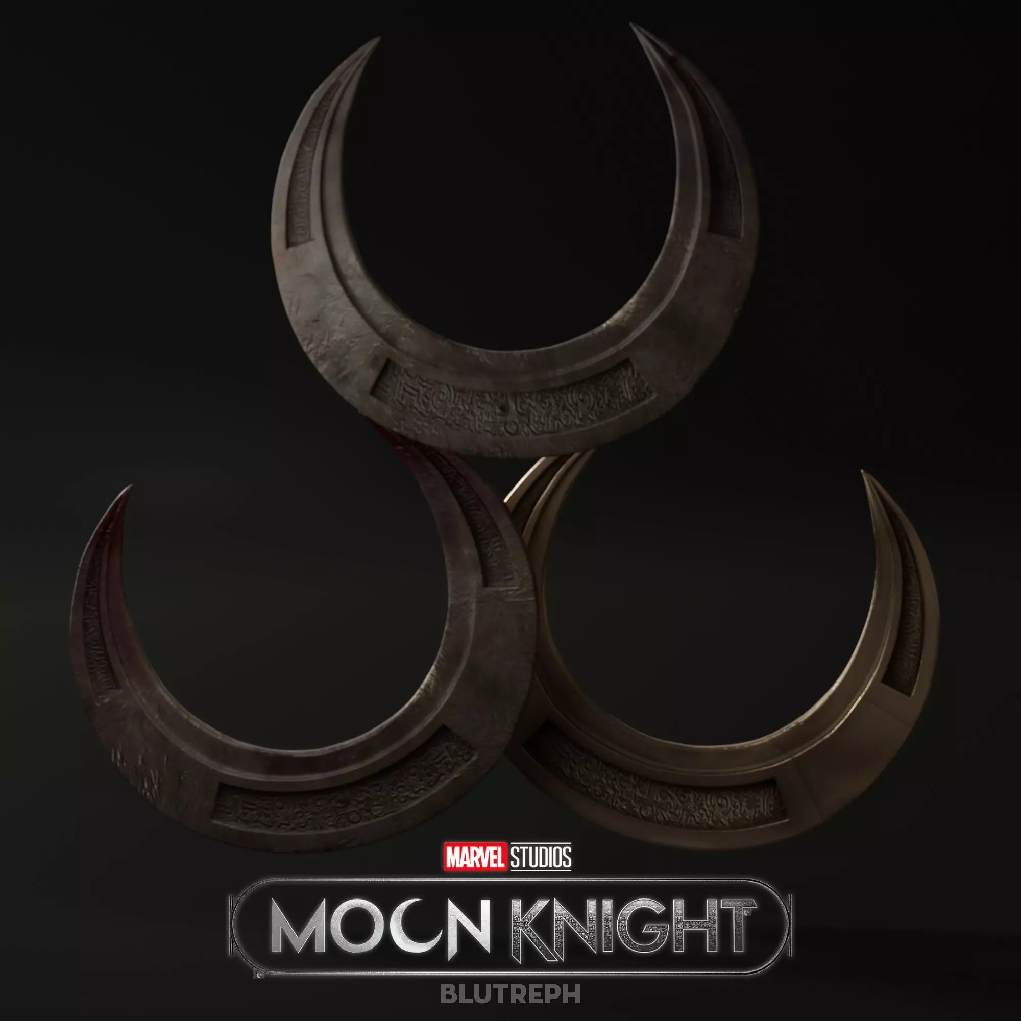 Moon Knight Moon Daggers Low-poly 3D model_0
