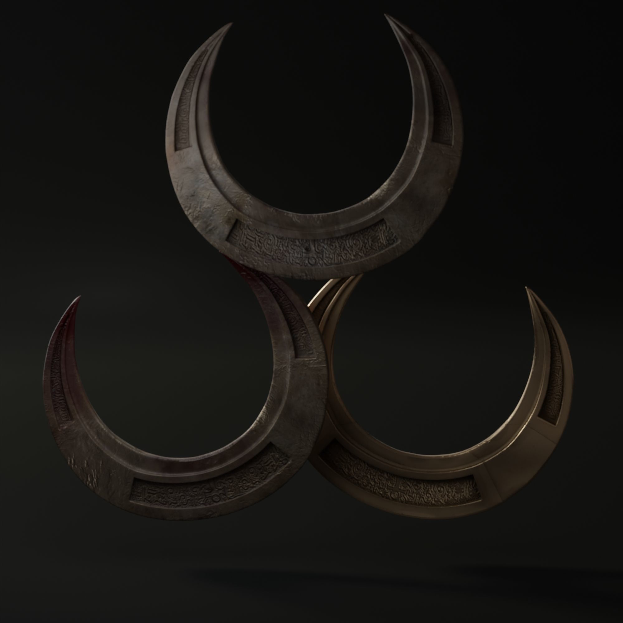 Moon Knight Moon Daggers Low-poly 3D model_9