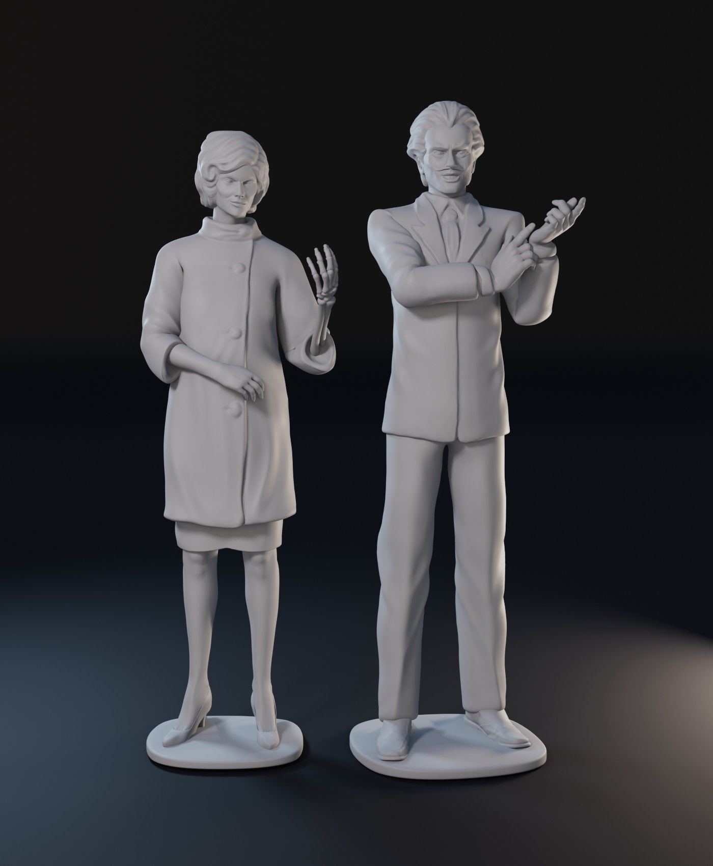 Dark Shadows cartoon characters set 3D print model_11